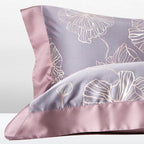 Σετ 2τμχ Εμπριμέ Μαξιλαροθήκες Charisma Tencel 52X78 Elegant Grey Blossom